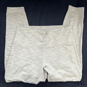 Lululemon New 7/8 Leggings Light Gray and White Delicate stripes Size 12
